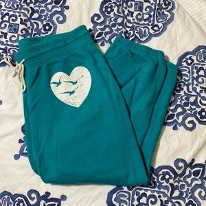 OLD NAVY Cropped Teal Drawstring Sweatpants